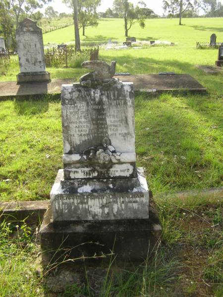 Muriel,  | daughter of Stewart & Mary CUNNINGHAM,  | died 11 Jan 1915 aged 9 months;  | [Mary CUNNINGHHAM?]  | wife mother,  | died 24-3-20;  | Stewart Crumby CUNNINGHAM,  | 20-6-1866 - 2-8-1946;  | Tiaro cemetery, Fraser Coast Region  | 