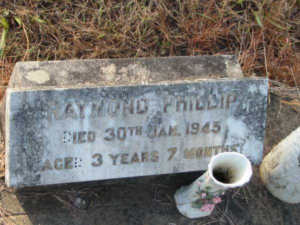 Raymond Phillip VOLLMERHAUSEN,  | died 30 Jan 1945 aged 3 years 7 months;  | Tiaro cemetery, Fraser Coast Region  | 