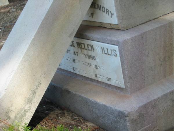 Constance Helen WILLIS died 23 Oct 1899,  | Tingalpa Christ Church (Anglican) cemetery, Brisbane  | 