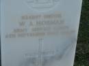 W A HOBMAN
6 Sep 1942 aged 29
Toogoolawah Cemetery, Esk shire