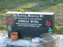 Amelia WING
b: Spalding, England 1898
d: Toogoolawah 1963
Toogoolawah Cemetery, Esk shire