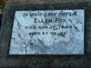 Ellen FOX
17 Aug 1944 aged 67
Toogoolawah Cemetery, Esk shire