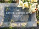 Jack LAWLOR,
died 10 June 1999 aged 81 years;
Toogoolawah Cemetery, Esk shire
