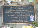 Nicole Jean LOVELAND, daughter granddaughter,
14-12-1995 - 2-10-1998;
Toogoolawah Cemetery, Esk shire