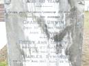 Hannah UNWIN, mother,
died 7 Jan 1899 aged 60 years;
Charles UNWIN, husband,
died 30 April 1923 aged 85 years;
Betsy Ann TINNEY,
died 8 Sept 1922;
Charles SYMONDS, son,
died 26 Aug 1917 aged 56 years;
Upper Caboolture Uniting (Methodist) cemetery, Caboolture Shire