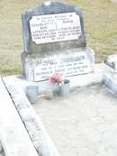 parents;
Charlotte Ann LITHERLAND,
died 13 Dec 1953 aged 85 years;
David LITHERLAND,
died 20 July 1922 aged 58 years;
Ivy May LITHERLAND,
died 26-3-1978 aged 80 years;
Reginal David LITHERLAND,
died 1934? aged 84 years;
Upper Caboolture Uniting (Methodist) cemetery, Caboolture Shire