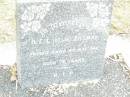 H.E.L. (Ellie) ZILLMAN,
died 4 May 1966 aged 76 years;
Upper Caboolture Uniting (Methodist) cemetery, Caboolture Shire