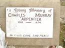 
Charles Murray CARPENTER,
1911 - 1974;
Warra cemetery, Wambo Shire
