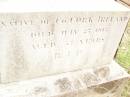 
Richard HODNETT,
native of Co Cork Ireland,
died 27 July 1917 aged 37 years;
Warra cemetery, Wambo Shire
