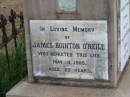 
Mary Josephine ONEILL,
1877 - 1945;
James ONEILL,
died Lilymere 3 Oct 1942 aged 90 years;
Frances Hardy ONEILL,
died Lilymere 26 Sept 1934 aged 79 years;
James Bointon ONEILL,
died 11 May 1905 aged 25 years;
Francis Thomas ONEILL,
1883 - 1951;
Walter Hudson ONEILL,
1896 - 1952;
aunts;
Jessie Ellen Agnes ONEILL,
died 10 Nov 1962 aged 78 years;
Daisy Isobel ONEILL,
died 13 May 1964 aged 73 years;
Evelyn Ellen ONEILL,
mother,
died 26 April 1973 aged 87 years;
Warra cemetery, Wambo Shire

