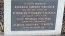 Robert William GORE
b: 13 Apr 1851
d: 30 Jun 1895
Roderick Norman WHITAKER
b: 28 Apr 1899
d: 21 Nov 1991
Elizabeth Wyndham WHITAKER
b: 6 Apr 1953
d: 12 Jan 2000
Joan Winifred WHITAKER
b: 5 Sep 1915
d: 13 Jun 2003
Deirdre Margaret TURNBULL
b: 9 Nov 1919
d: 3 Jan 2006
Yandilla All Saints Anglican Church with Cemetery