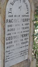 Rachel PERRY
d: 8 Dec 1887 aged 35
George PERRY
d: 20 Dec 1914 aged 85
Yandilla All Saints Anglican Church with Cemetery
