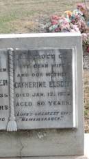 Mark ELSDEN
d: 19 Nov 1935 aged 84
Catherine ELSDEN
d: 12 Jan 1932 aged 80
Yandilla All Saints Anglican Church with Cemetery