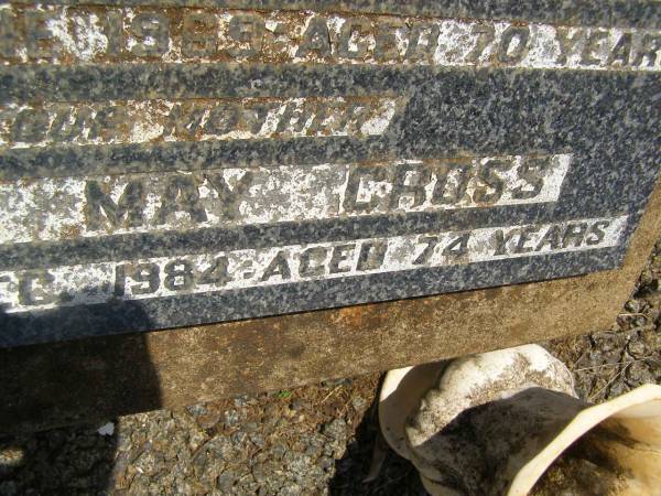 William Joseph CROSS,  | husband father,  | died 3 June 1969 aged 70 years;  | Elsie May CROSS,  | mother,  | died 3 Dec 1984 aged 74 years;  | Yarraman cemetery, Toowoomba Regional Council  | 